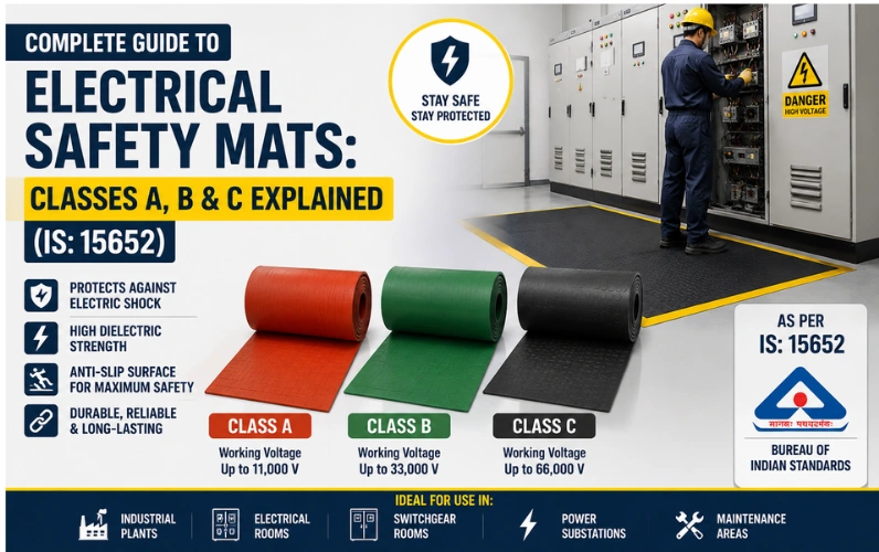 Complete Guide to Electrical Safety Mats: Classes A, B & C Explained (IS: 15652)